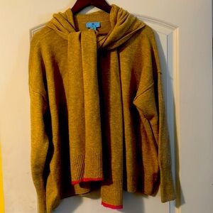 Vince Camuto CeCe Scarf Detail Crewneck Sweater Size M